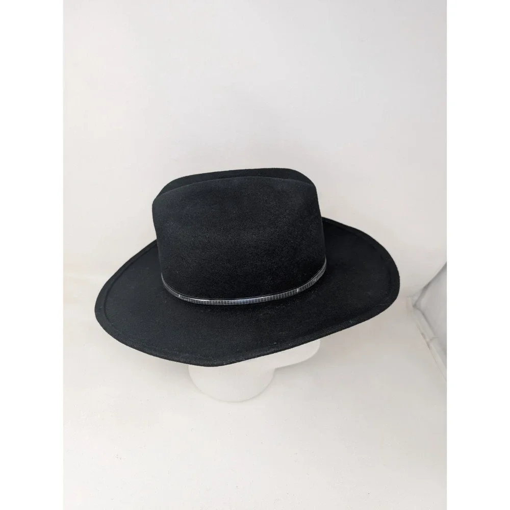 Bailey Hat Felt Western Cowboy Black‎ Wool Men's Size Large Made in USA Vintage